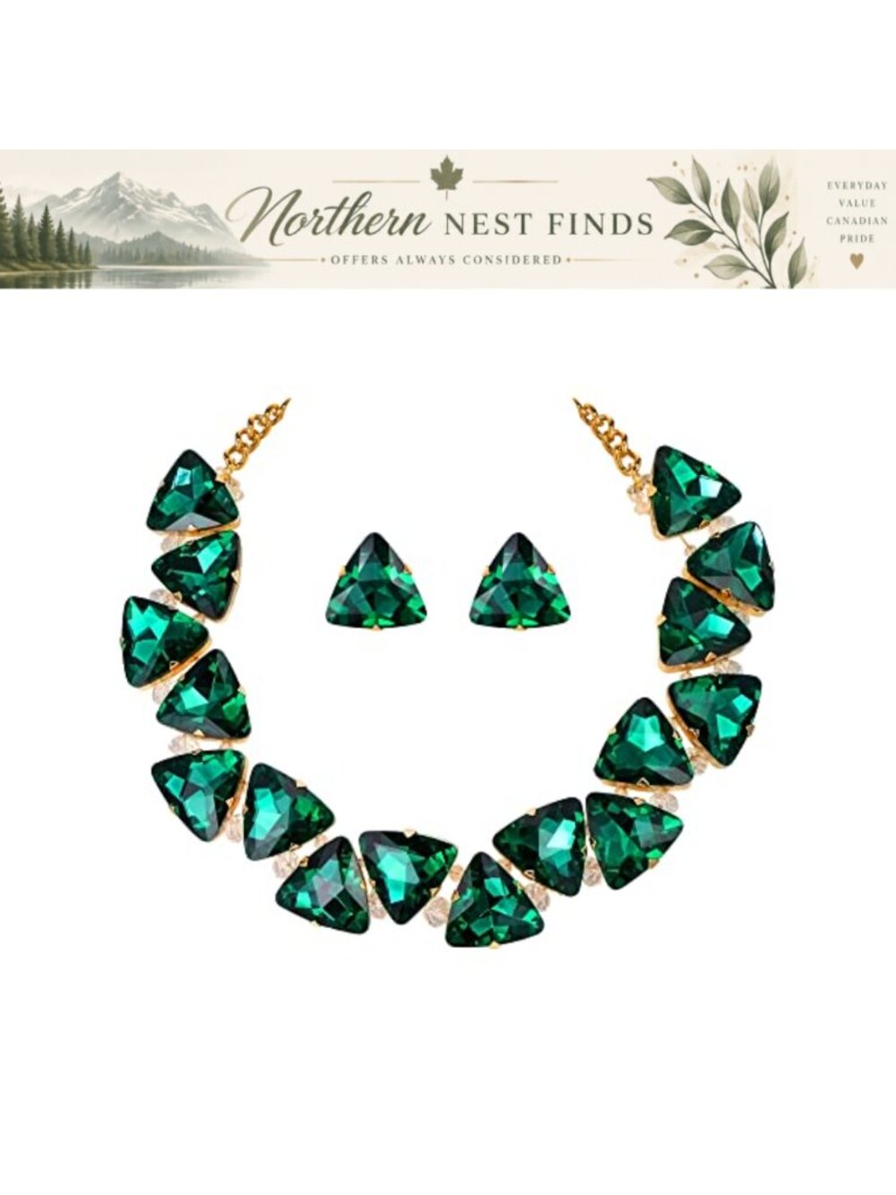 Crystal Zinc Alloy Necklace Earrings Set for Women Wedding Party